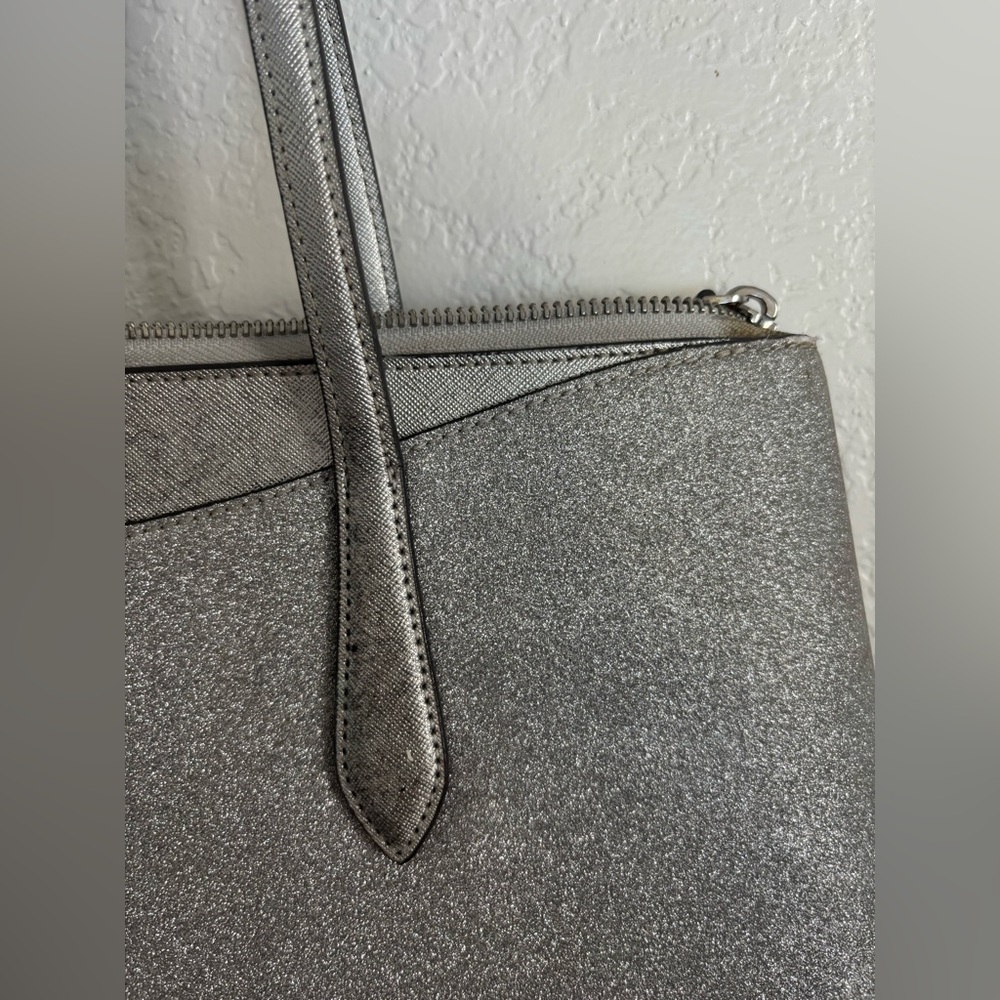 kate spade Silver Sparkle Tote with Top Zip - Picture 5 of 14